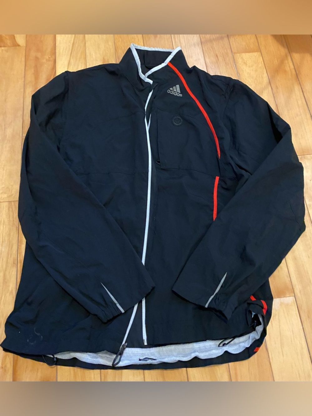 adidas Men’s Black Performance Jacket with Red Trim